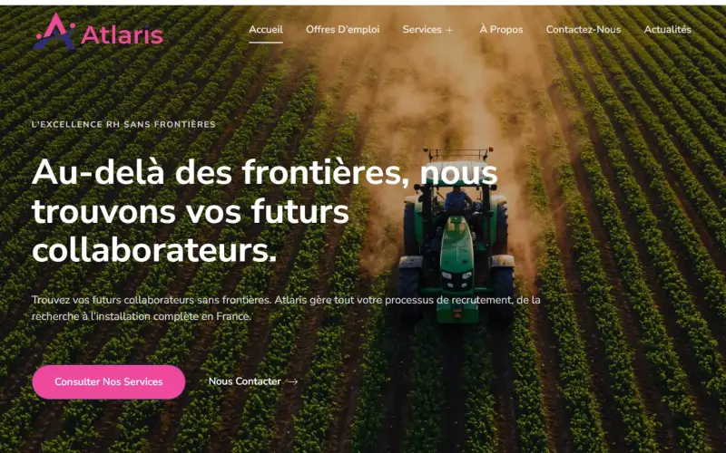 Page d’accueil de Atlaris